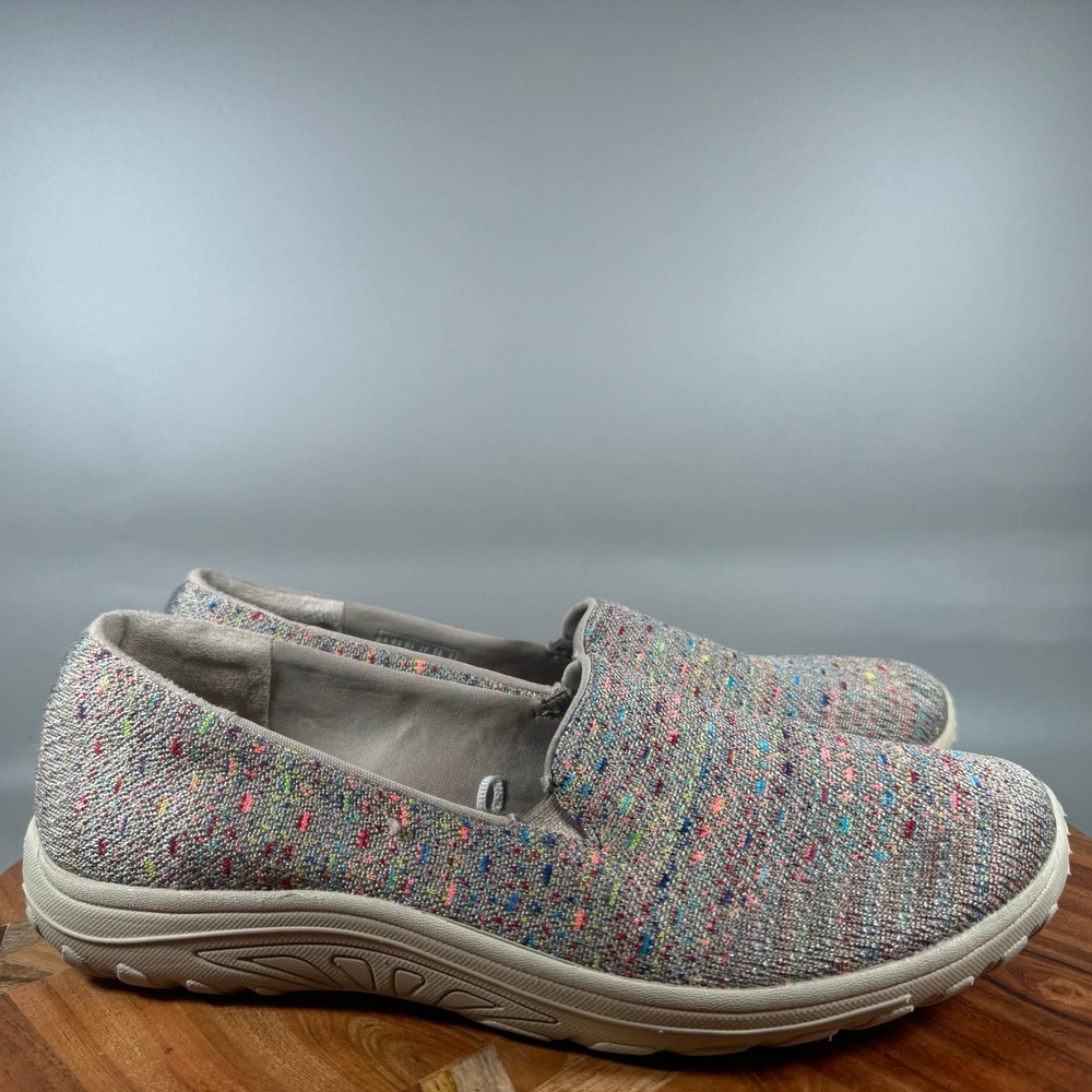 Skechers Relaxed Fit 49291 Taupe Multi Knit Slip On Loafers Womens 9